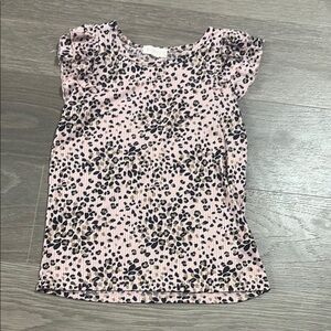 btween Pink and Black Leopard Print Short Sleeve Tee